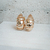 Brinco esfera bola banho a ouro 18k e banho rodio branco - (cópia)