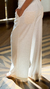 Calça Maria Lenk Linho + Crochê Off White - AMARÁ