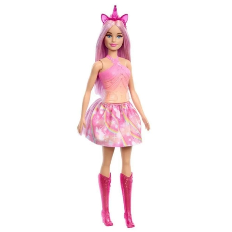 HRR13 BONECA BARBIE FANTASIA SAIAS DE UNICÓRNIO DE SONHO ROSA