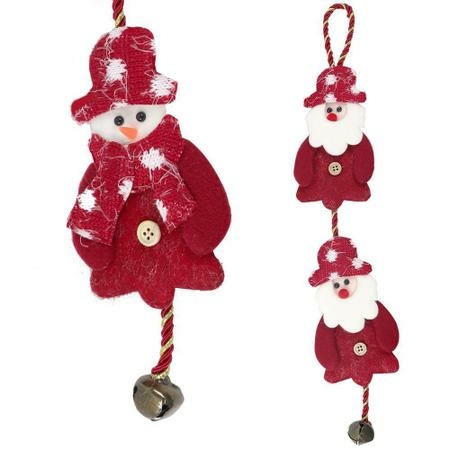 ENFEITE DE PENDURAR 2 BONECOS VM C/ GUIZO 8CM X 35CM