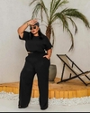Calça Pantalona Forrada com Elastano Reforçado.