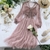 Luzuzi Vestido de Renda Floral Feminino Decote em V Manga Comprida - loja online