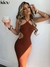 Imagem do Vestido Sexy Sólido Modela o Corpo Perfeitamente