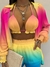 Conjunto Shorts, Blusa e Casaco Estampa Tropical Manga Lanterna na internet