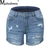 Imagem do Bermudas Jeans Feminina Moda Verão Casual Destroyed