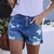 Bermudas Jeans Feminina Moda Verão Casual Destroyed - loja online