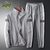 Conjunto Jaqueta e Calça Masculina Moda Outono Cor Blocking Refletivo