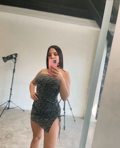 Vestido frunce cebra