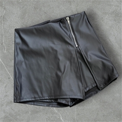 Short pollera cuerina cierre