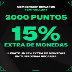 (2000 puntos): 15% extra de monedas en tu próxima recarga. - comprar online