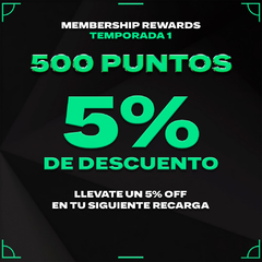 (500 puntos): 5% de descuento en tu próxima recarga.