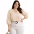 Blusa Feminina Manga 3/4 Crepe Duna Social Elegante Plus