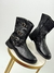 COTURNO FEMININO COURO PRETO 3 FIVELAS - comprar online