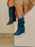 BOTA JEANS CANO MÉDIO - Boutique da Bia