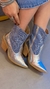 BOTA JEANS COM PRATA METALIZADO - loja online