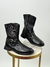 COTURNO FEMININO COURO PRETO 3 FIVELAS - comprar online