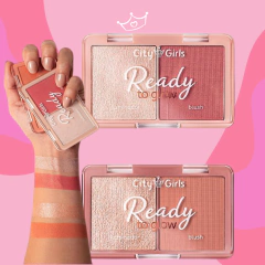 Duo de Iluminador e Blush - Ready To Glow - City Girls