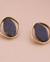 Brinco Folheado a Ouro - Blue Lace Pedras Naturais