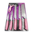KIT FACAS/ DESCASCADOR LAMINA TRABALHADA CABO ROSA 6 PÇS