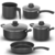 JG DE PANELAS 5 PC ANTIADERENTE PRETO TAMPA DE VIDRO
