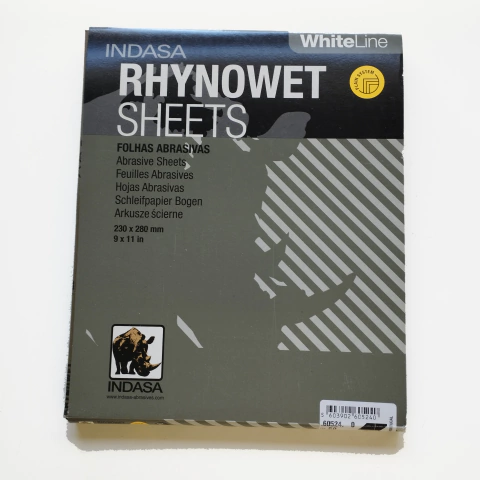 Caja Lija al Agua Rhynowet White Indasa (x100unidad)