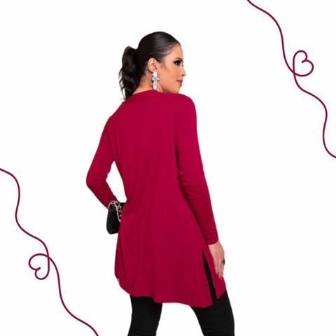 Casaquinho Feminino Malha Estilo Casual Manga longa