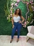 Calça Jeans Skinny com Pregas