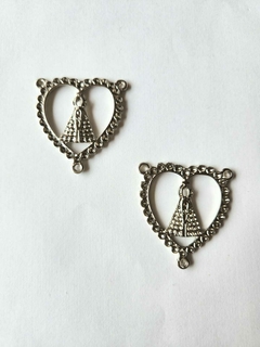 Entremeio Nossa Senhora Aparecida Coração prata - comprar online