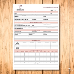 Ficha Anamnese Nutricionista - Papel sulfite A4 90g frente e verso colorido (Cod 0002) - comprar online