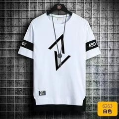 Camiseta estampada de manga curta masculina - loja online
