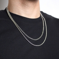 corrente cubana em aço inoxidável para homens - loja online
