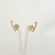 Brinco Duplo Trevo 4 Folhas Banhado a Ouro 18K