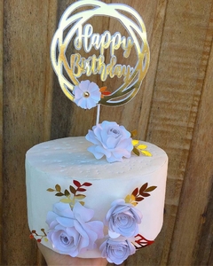 Topo circular com flores