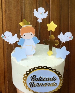 Topo de bolo batizado MENINO