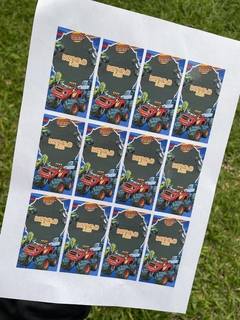 24 adesivos tubete 13cm personalizado