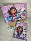 Kit caderno pequeno e caderno de desenho brilho holográfico