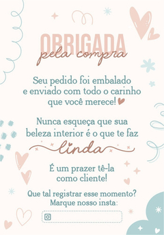 50 CARTÃO AGRADECIMENTO 7X9CM IMPRESSÃO FRENTE E VERSO