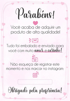 50 CARTÃO AGRADECIMENTO 7X9CM IMPRESSÃO FRENTE E VERSO - comprar online