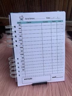 Agenda atendimento miolo personalizado 1 dia por folha - Jéssica D'art