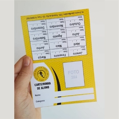Carteirinha de Aluno Identificação e frequência mensalidade 50 un
