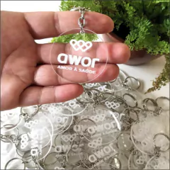 Chaveiro Personalizado em Acrílico Gravação Laser (50 unds.)