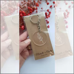 150 Chaveiros acrílico 4x4 personalizado gravação laser + Cartão personalizado + saquinho