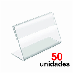 Display para preço em acrílico balcão gondola 6x4 cm 50 unidades