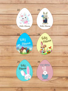 Tag Páscoa varios modelos 5x5cm com furo e cordão 100 unidades - MD Criative produtos personalizados