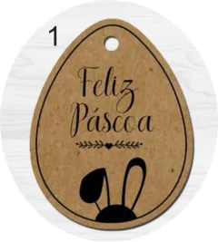 Tag Páscoa Kraft Personalizada 100 Unidades + Cordão Rustico