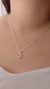 Pingente pedra coração rosa - Ag prata 925