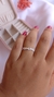 Anel 3 pedras zirconias oval