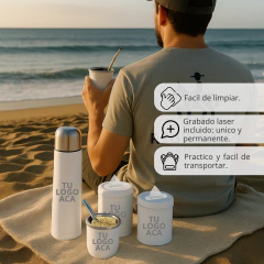 Set Matero Completo Termo Bala 1L Mate Yerb Azuc Bombilla Blanco Personalizado - tienda online