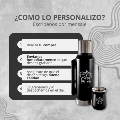 Combo Termo 1.2L + Mate + Bombilla Personalizado - tienda online