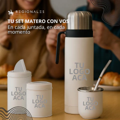 Set Matero Completo Termo Manija 1L Mate Yerb Azuc Bombilla Blanco Personalizado - tienda online